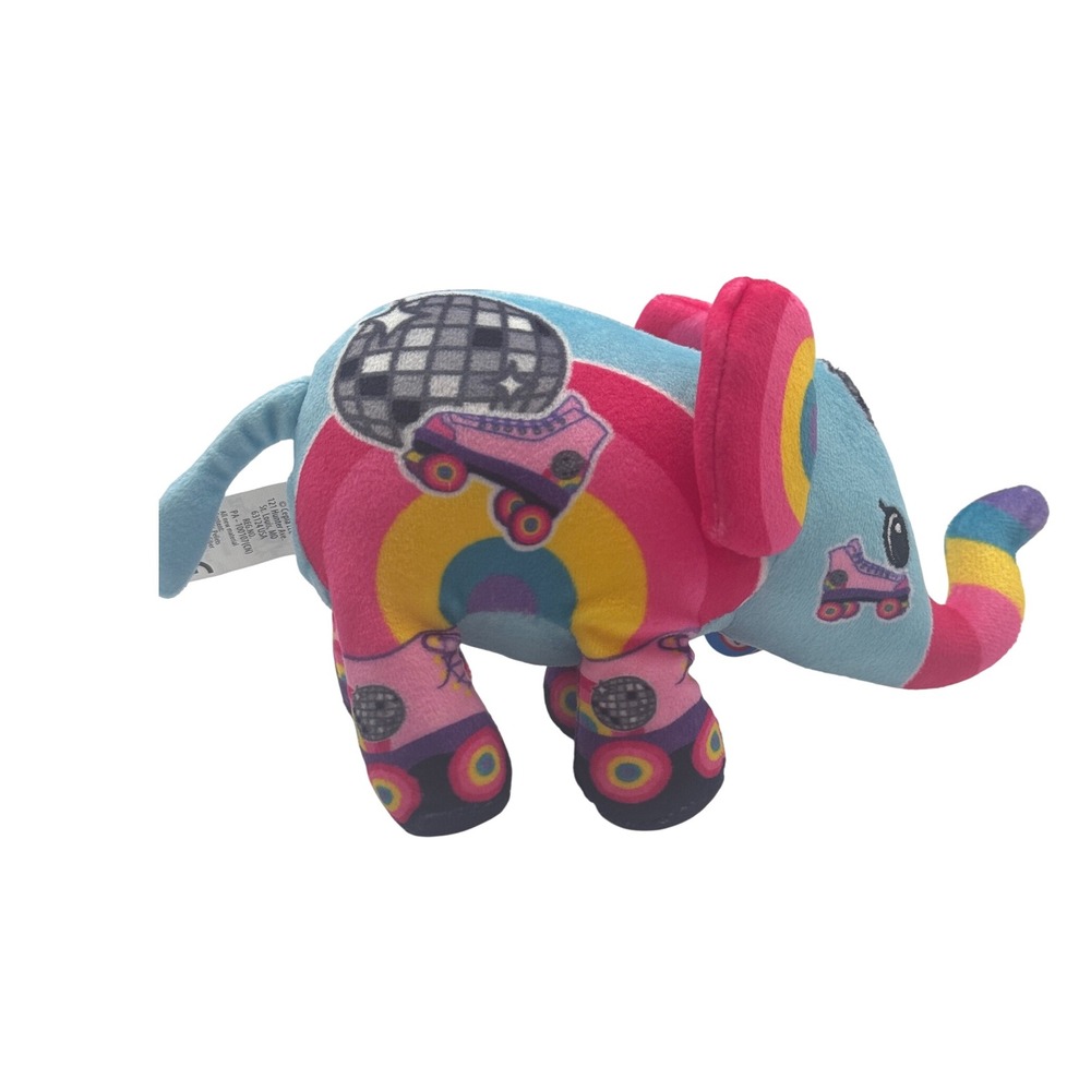 Pop ART Elephant Plush Rainbow Roller Skates Disco Ball‎ Stuffed Animal Toy